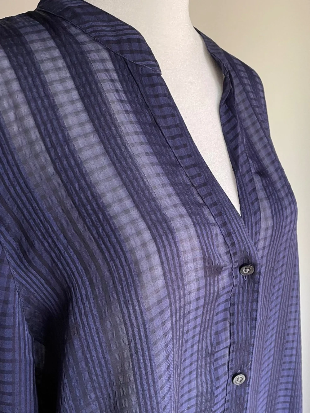 Tommy Bahama Cadiz Boyfriend Beach Shirt Coastal Lagenlook - Navy Blue, Size XL - Picture 2 of 9